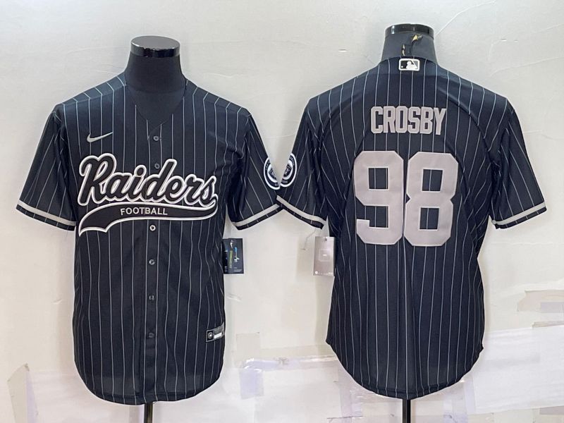 Men Oakland Raiders #98 Crosby Black stripe 2022 Nike Co branded NFL Jerseys->oakland raiders->NFL Jersey